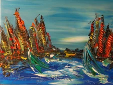 NEW YORK  Abstract Modern CANVAS Original Oil Painting BYtVEFedvfOT79