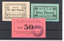 Deuschcrumbach 3 banknoty Notgeld / Lamotte u. Cie ..............2/26372