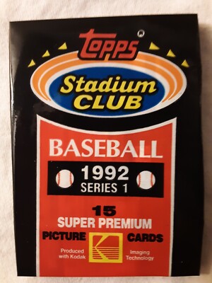 Topps Stadium Club Baseball 1992 series 1 FREE SHIPPING sealed pack 15 cards NEW