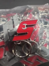 Snap-On Tools Red "S" Logo Metal Key Chain Key Fob Made in U.S.A