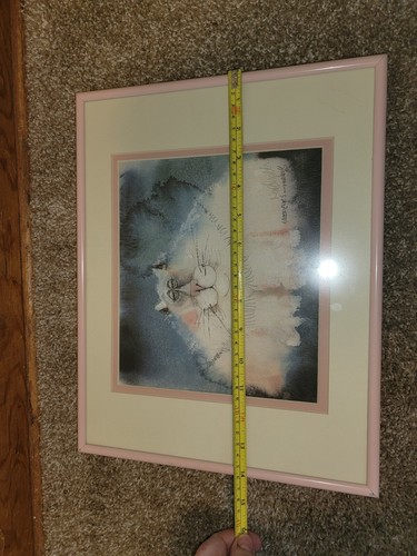 DON NEDOBECK "GREEN EYES" FAT CAT KITTEN 1985 FRAMED ART PRINT Signed - Picture 7 of 10