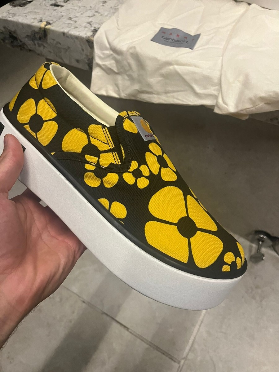 【MARNI】 x Carhartt floral slip-on sneakers Marni x Carhartt floral-print slip-on Sneakers | Green
