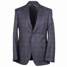John Varvatos Gray-Lavender Check Soft Brushed Wool Suit 38R Eu 48 NWT