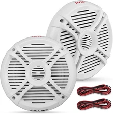 Pyle 6.5" 250 Watt Marine Speaker System - Water Resistant Dual 2 Way (White)