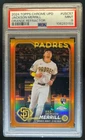 2024 Topps Chrome Update Jackson Merrill RC Orange Refractor #/25 Padres PSA 9