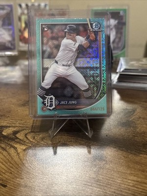 2025 Bowman Chrome Baseball Jace Jung Rookie Aqua Mojo Refractor #044/125