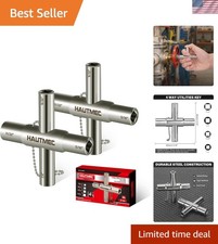 4 Way Sillcock Water Key Set - 2 Pack, 1/4", 9/32", 5/16", 11/32" Multi-Funct...