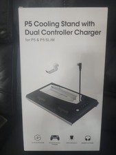 P5 PS5 PS5 Slim Cooling Stand Dual Controller Charger Headphone Holder LED