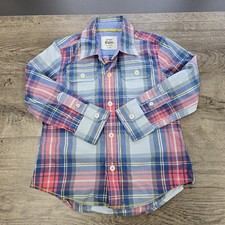 Mini Boden Plaid Button Up Shirt Size 3-4Y Pastel Spring Easter Family Photos