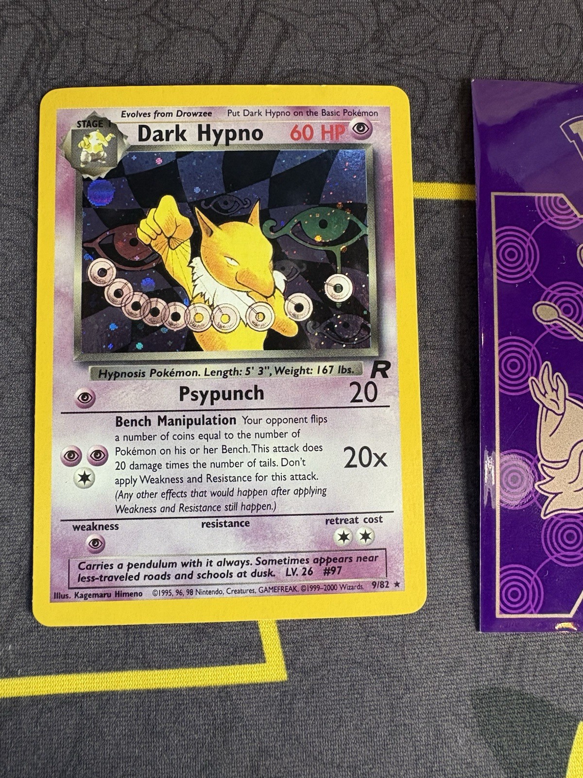 Pokemon Card Dark Hypno 9/82 Team Rocket Unlimited Holo Rare WOTC 042💎NM💎