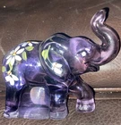 Vintage Fenton Art Glass Lucky The Little Lavender Purple Elephant Hand Painted!