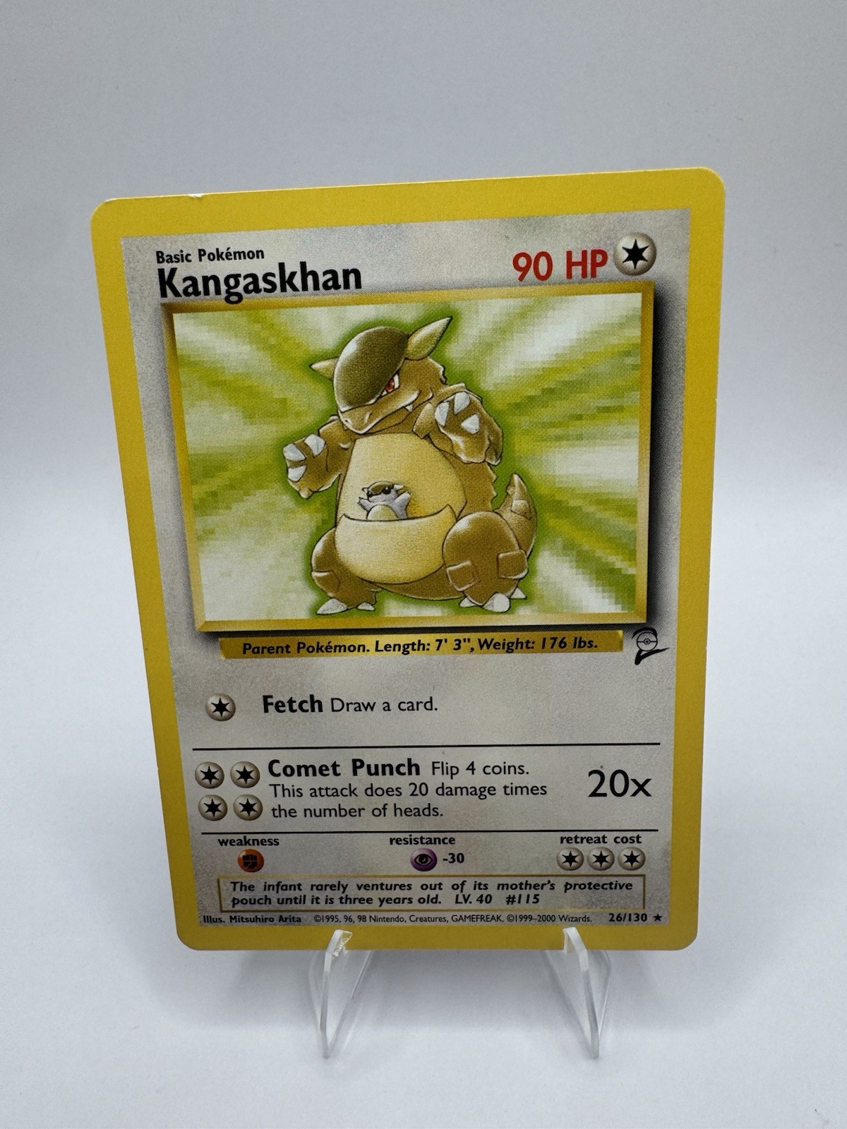 Pokémon TCG Kangaskhan 26/130 Base Set 2 Rare Regular English 90 HP