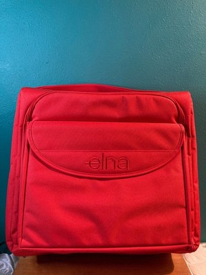 Elna Red Cloth Sewing Maching Travel Case Tote Shoulder Strap & Out Pocket New