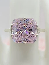 4.25Ct Lab Created Radiant Cut Pink Sapphire 14K White Gold FN Engagement Ring