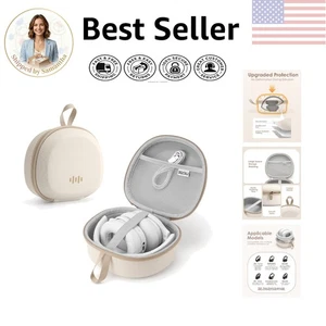Portable Hard Shell Headphone Case for Soundcore, Skullcandy - Beige Elegance