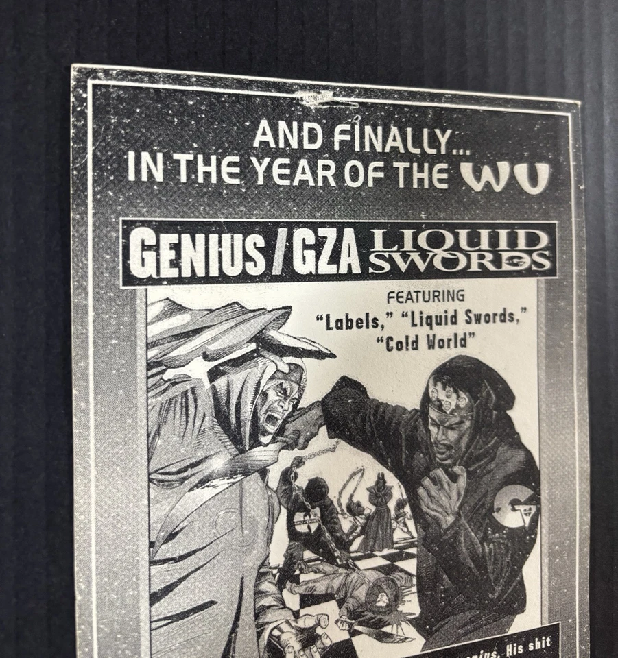Espada líquida Genius/Gza 1995 volante promocional oficial Wu-Tang Clan Foto 4 de 4