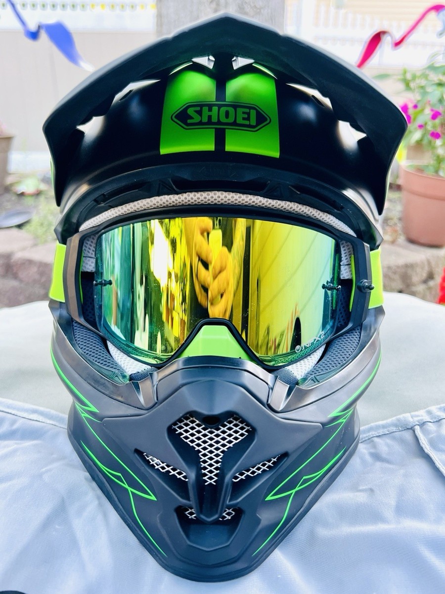 SHOEI VFX-W MOTOCROSS HECTIC HELMET TC4/Dragon NFX2 Green Goggles