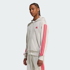 adidas men Essentials 3-Stripes Fleece Hoodie