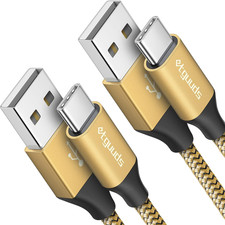 Gold Long USB a to USB C Cable 10Ft, 2-Pack Fast Charging Type C