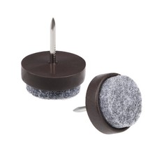 Nail On Furniture Felt Pads Glide Chair Table Leg Protector 20mm Dia Brown 36pcs