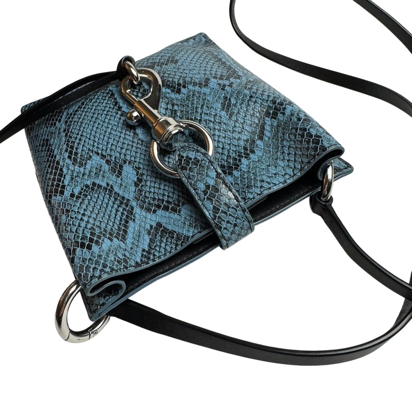 REBECCA MINKOFF Megan Mini Blue Python Leather Fe… - image 2