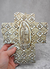 Imagen en relieve de Nuestra Señora de Guadalupe sobre panel de madera (CU682) cáliz co