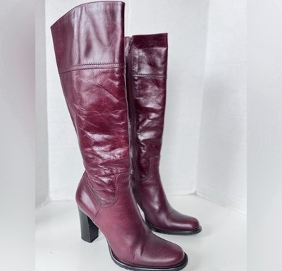 Diba Red Leather Platform Boots