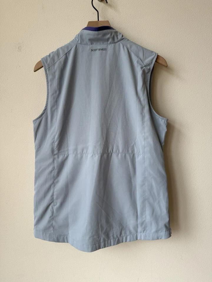 Womens ScotteVest Best Travel Vest Jacket Coat Blue Purple 24 Pockets - Image 3 of 4