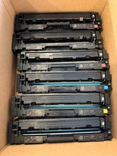 Lot of 15 empty HP Toner Cartridges, Color, Black - Used