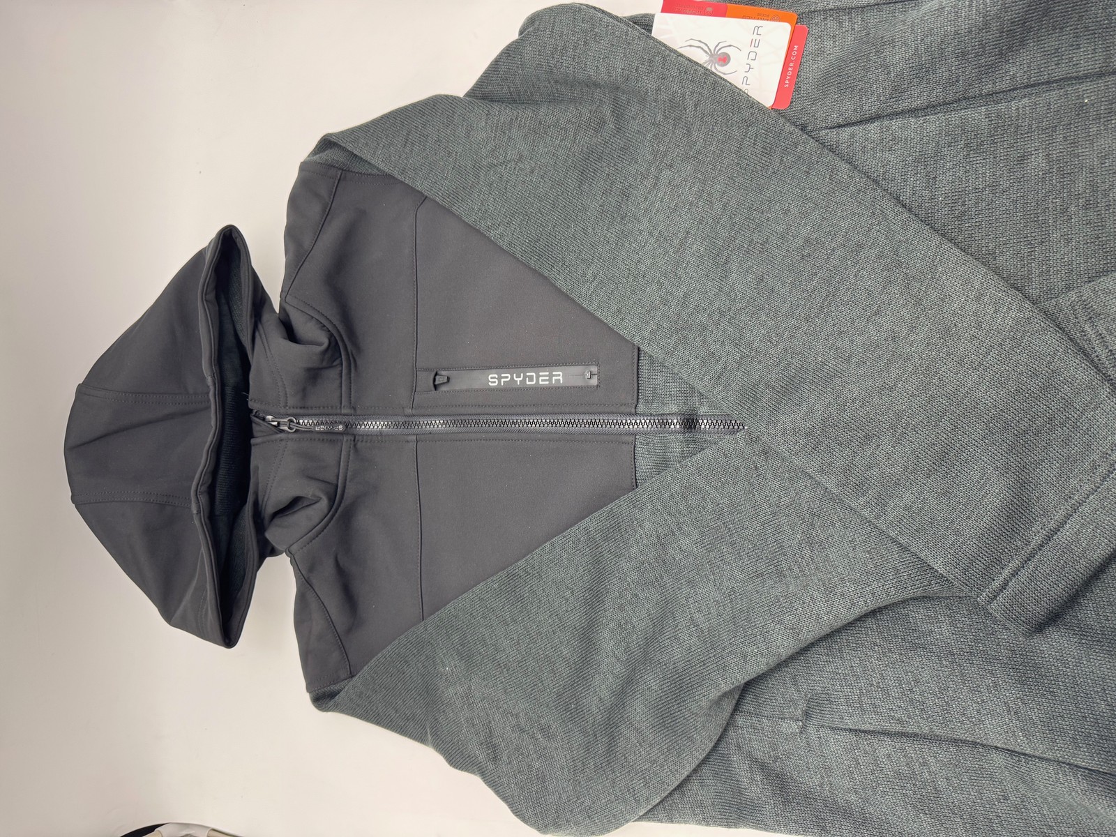 SPYDER МУЖСКОЙ СВИТЕР SPYDER, ФЛИСОВАЯ КУРТКА НА МОЛНИИ - РАЗМЕР: МУЖСКОЙ M - ЧЕРНЫЙ