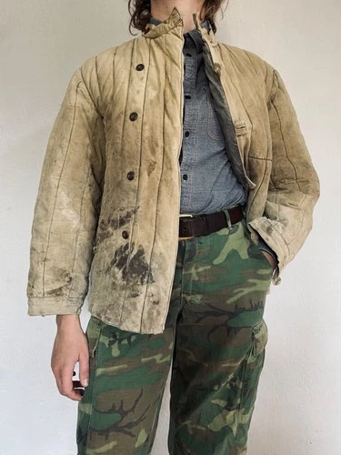 Vintage rare 50s 60s ussr soviet army vatnik telogreika military jacket - product listing photo