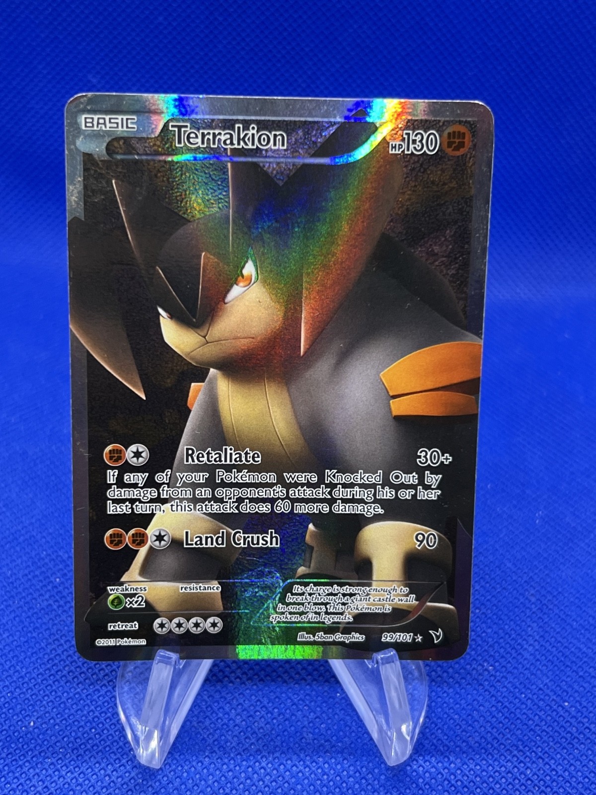 Pokemon Black & White Noble Victories Terrakion 98/101 Full Art Ultra Rare MP