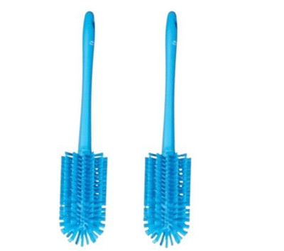 2x One-Piece Pipe Brush, 16'' Long, 3.1'' Round - Medium, Blue (5382803) Vikan