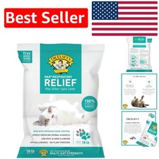 18 lb Unscented Clumping Clay Cat Litter - Optimal Low Dust for Lung Health