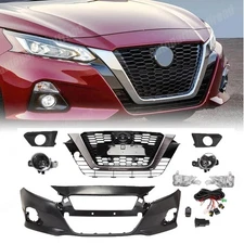 New Front Bumper Cover & Grille Assembly Kit For 2019-2022 Nissan Altima