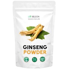 Organic Ginseng Root Powder 4oz - Herbal Supplement Panax Ginseng, Active Ginsen