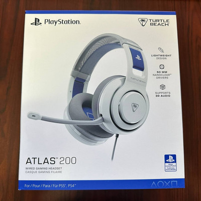 Turtle Beach Atlas 200 White Wired Gaming Headset for Sony PS5/PS4