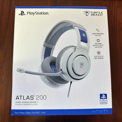 Turtle Beach Atlas 200 White Wired Gaming Headset for Sony PS5/PS4 - Brand New