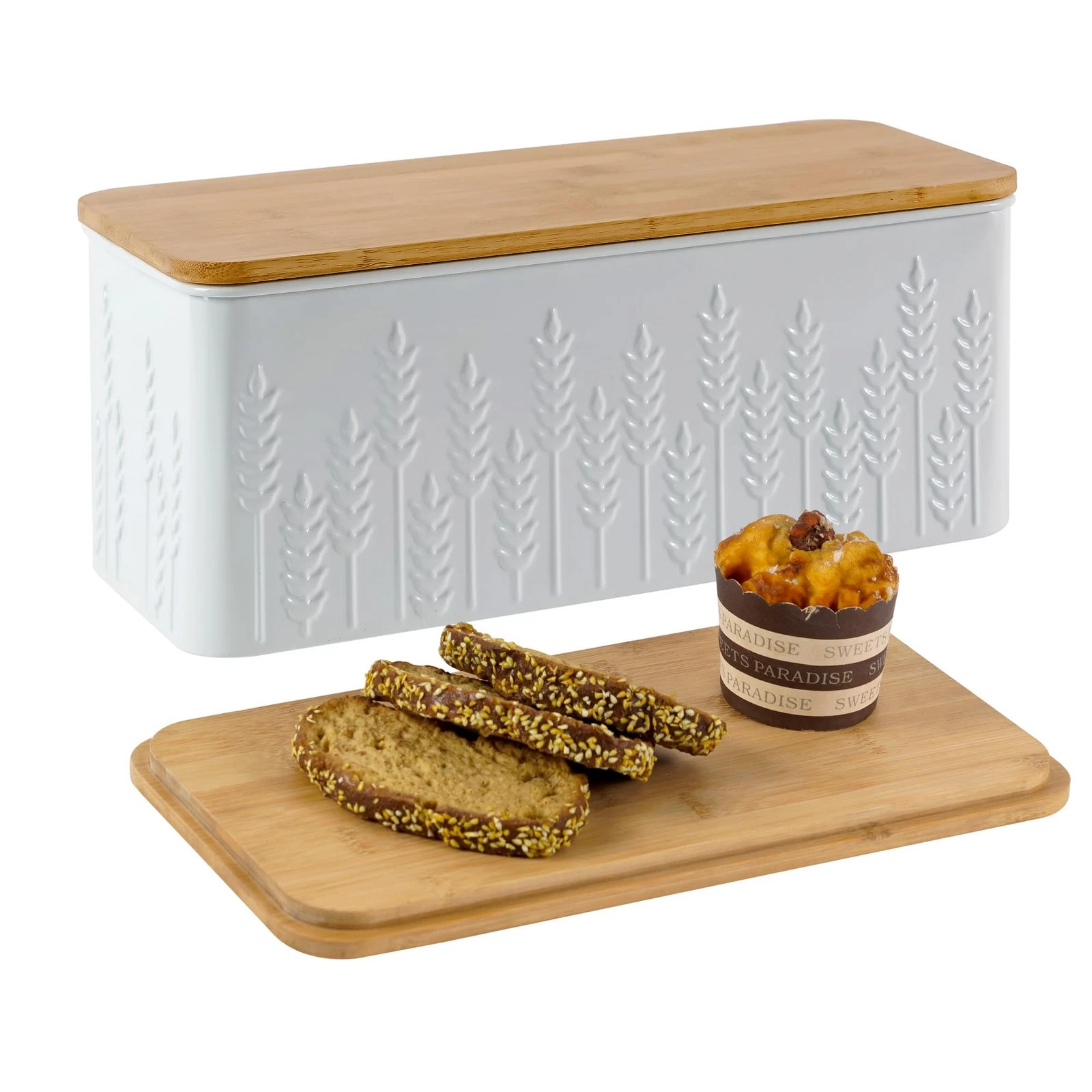HOME PALETTE Large Bread Box for Kitchen Countertop Corner Breadbox for Homem...