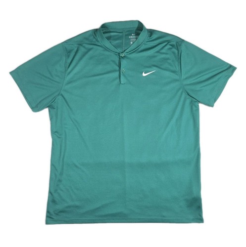 Nike DriFIT Victory Blade Collar Short Sleeve Golf Polo Neptune Green Mens XL