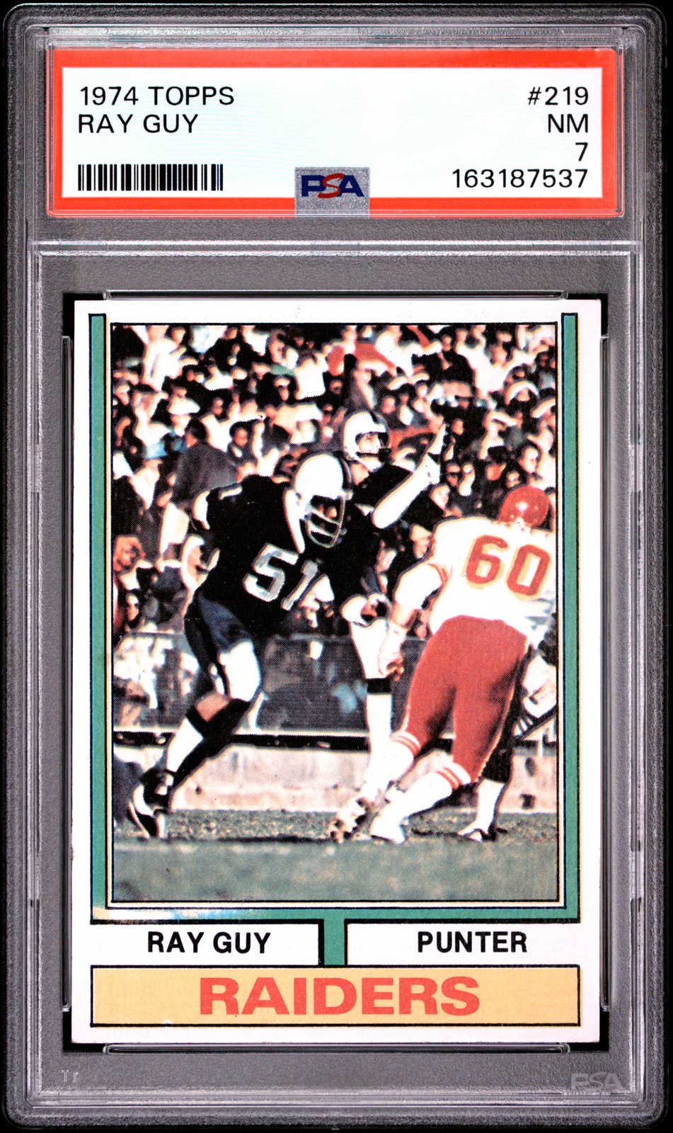 1974 TOPPS #219 RAY GUY PSA 7