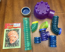 Hamster Cage Setup Bundle w/ Tubes, house, feeding bowl and care book