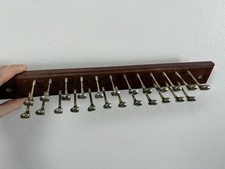 Vintage Wood Golf Club Brass Finish Tie Rack Wall Mount Tie Holder