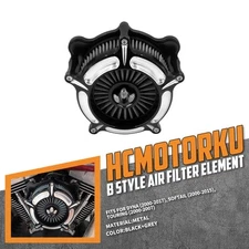 Spike Turbine Air Filter Gray Intake For Harley Dyna Fat Bob Low Rider 2000-2017