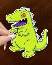4  LARGE Nickelodeon Rugrats Reptar Dinosaur 90  s Cartoon Vinyl Sticker
