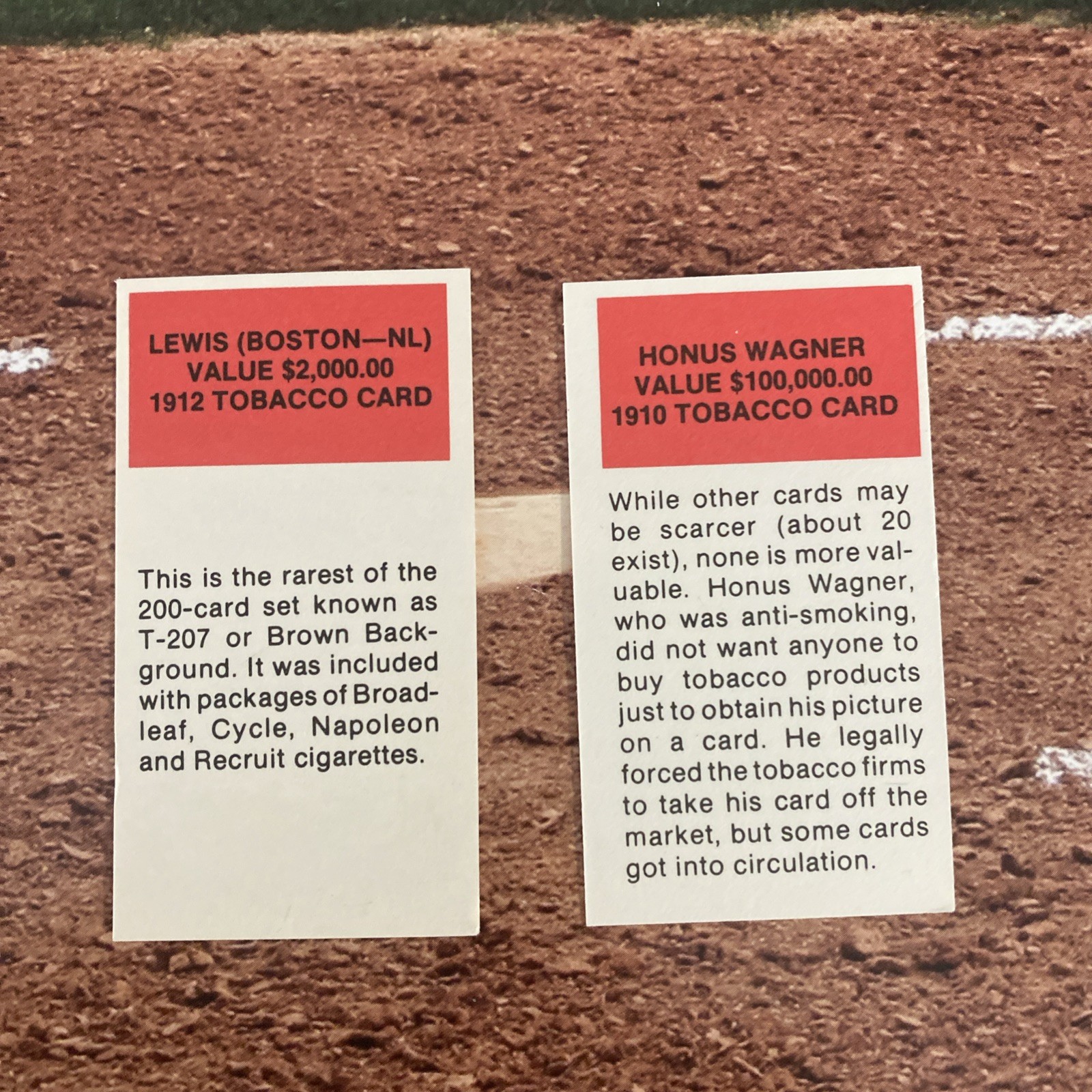 1987 Hygrade All-Time Greats- Rare & Famous Reprints Honus Wagner Red Back T-206 view 4