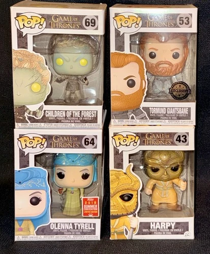 Funko Pop Game Of Thrones VAULTED Lot x4 Olenna Harpy Tormund Forest + Protector
