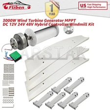 3000W Wind Turbine Generator MPPT DC 12V 24V 48V Hybrid Controller Windmill Kit