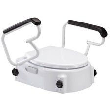 LivingSURE Adjustable Raised Toilet Seat with Arms