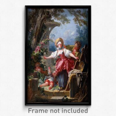 Jean-Honoré Fragonard - Blind-Man s Buff Print 11x17 Art Poster